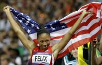 女子２００メートルで金メダルを獲得したフェリックス（ＡＰ）
