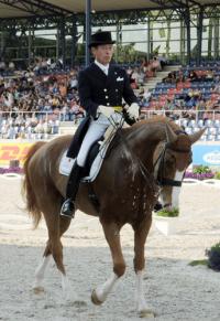 アーヘン国際大会馬場馬術で１９位の法華津寛（共同）