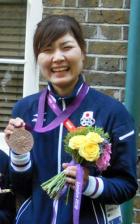 アーチェリー女子団体で銅メダルを獲得した早川漣
